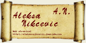 Aleksa Nikčević vizit kartica